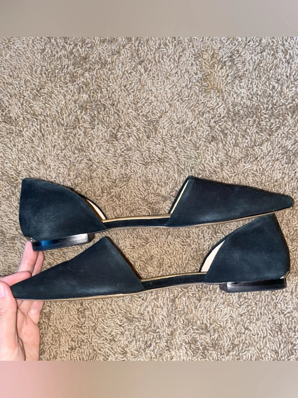 Michael Kors D'Orsay Black Suede Shoes 8.5 M Pointed Toe Leather Career Casual